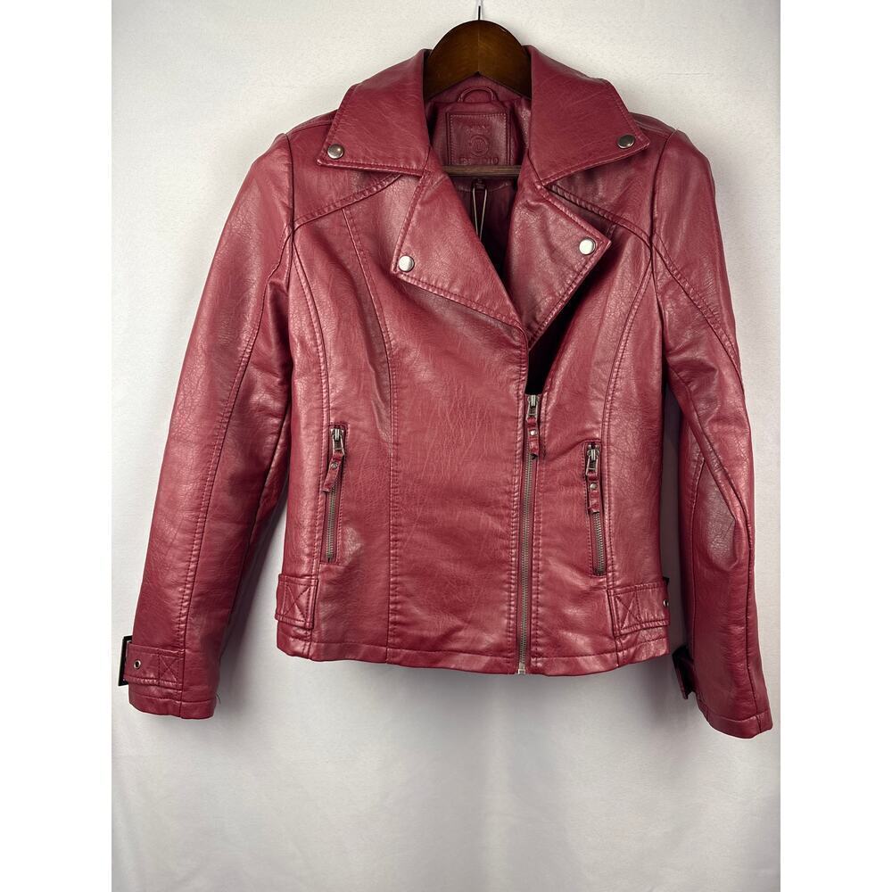 Women’s Max Studio Small Brick Red Faux Leather Hacket